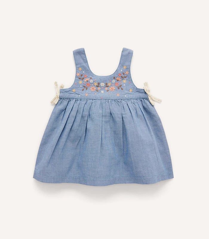 Frangipani Embroidered Dress