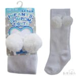 Baby Pom Pom Tights White