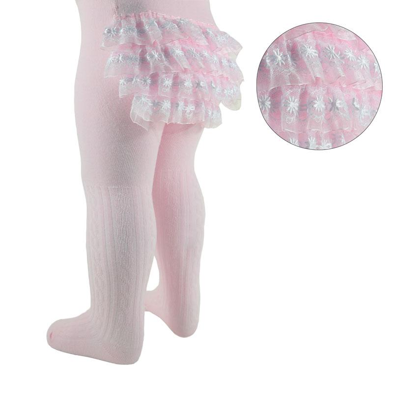 Baby Ribbed Tights Pink