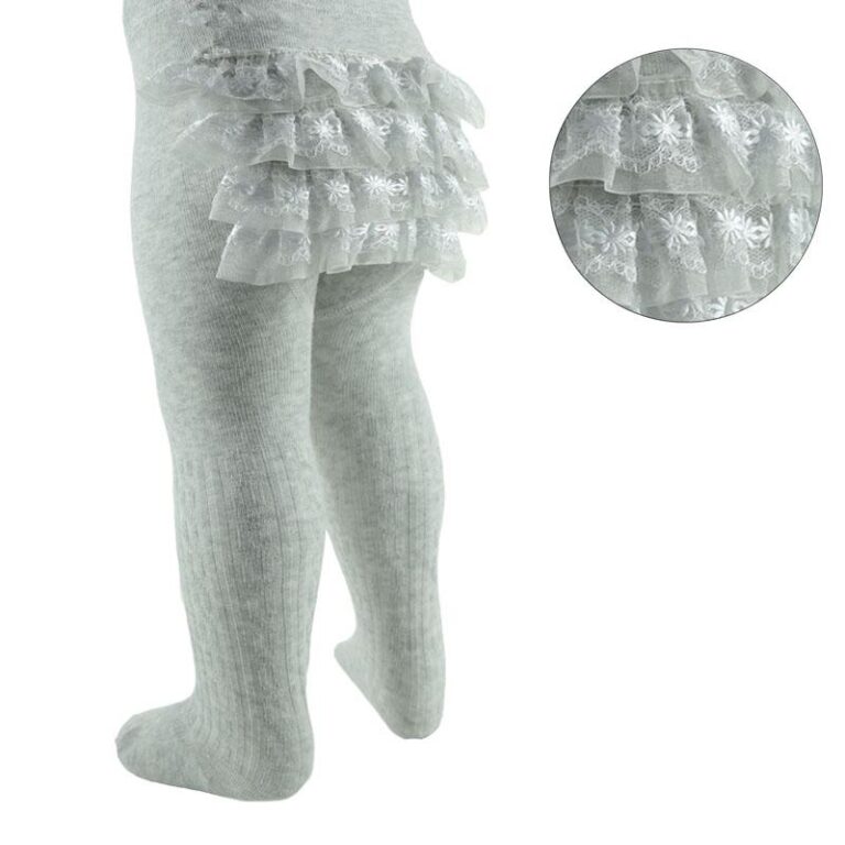 Baby Grey Ribbed Tights