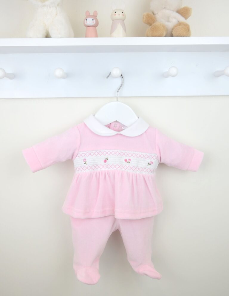 Rose Smocked Outfit Pink