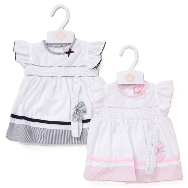 Baby Girls Smocked Stripe Dress Set