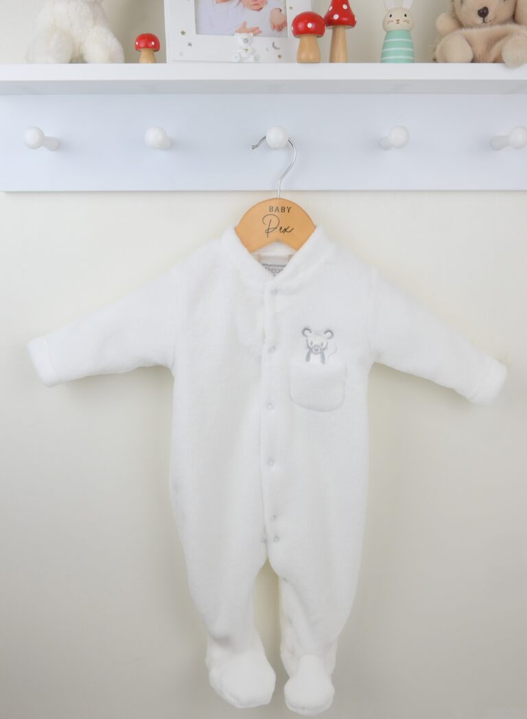 Fluffy Mouse Sleepsuit White