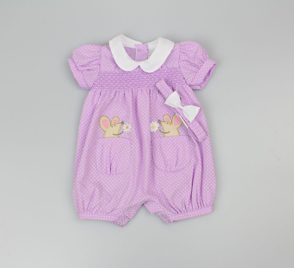 Baby Girls Purple Romper Set