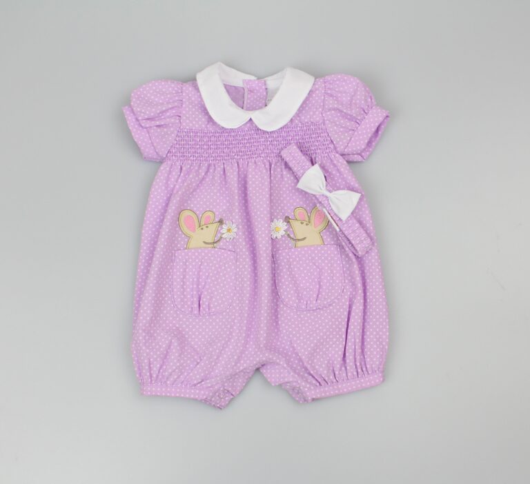 Baby Girls Purple Romper Set