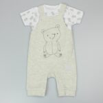 Baby Waffle Dungaree Bear Set