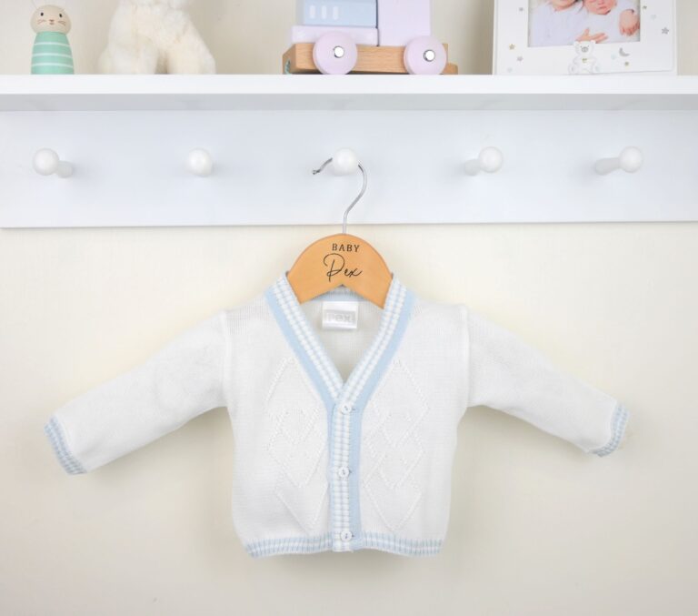 Perez Cardigan White and Blue