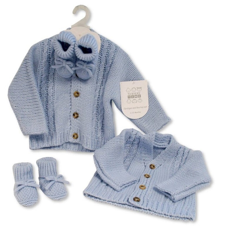 Baby Chunky Knit Cardigan Sky Blue