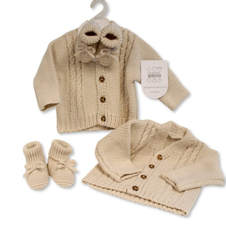 Baby Chunky Knit Cardigan Taupe