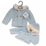 Baby Knitted Pram Coat Blue