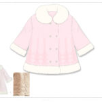 Baby Fur Trimmed Knit Coat Pink