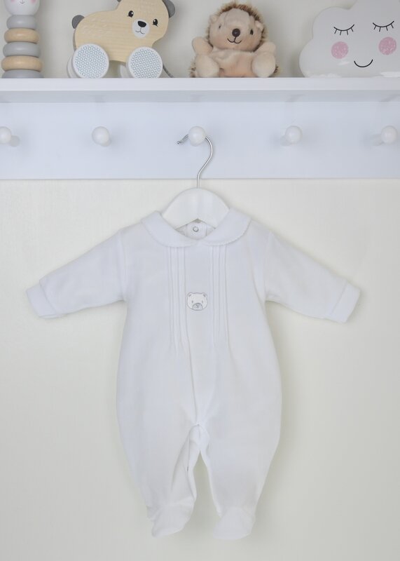 Bear Sleepsuit White