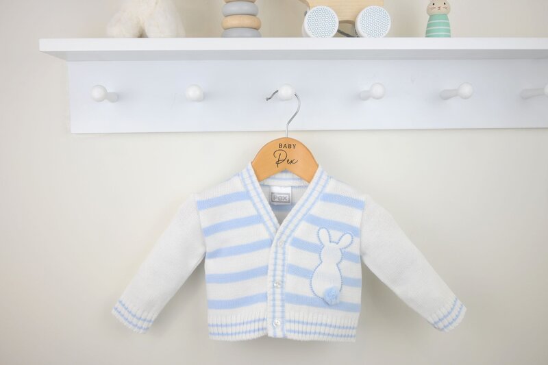 Boys Bunny Cardigan White/Blue