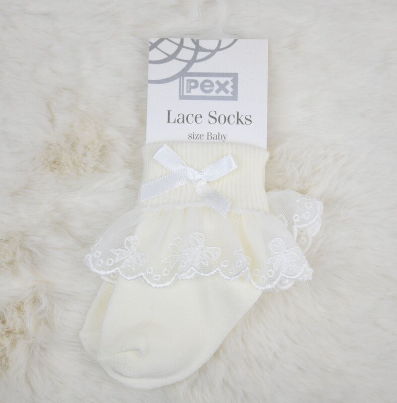 Bow Lace Socks Ivory